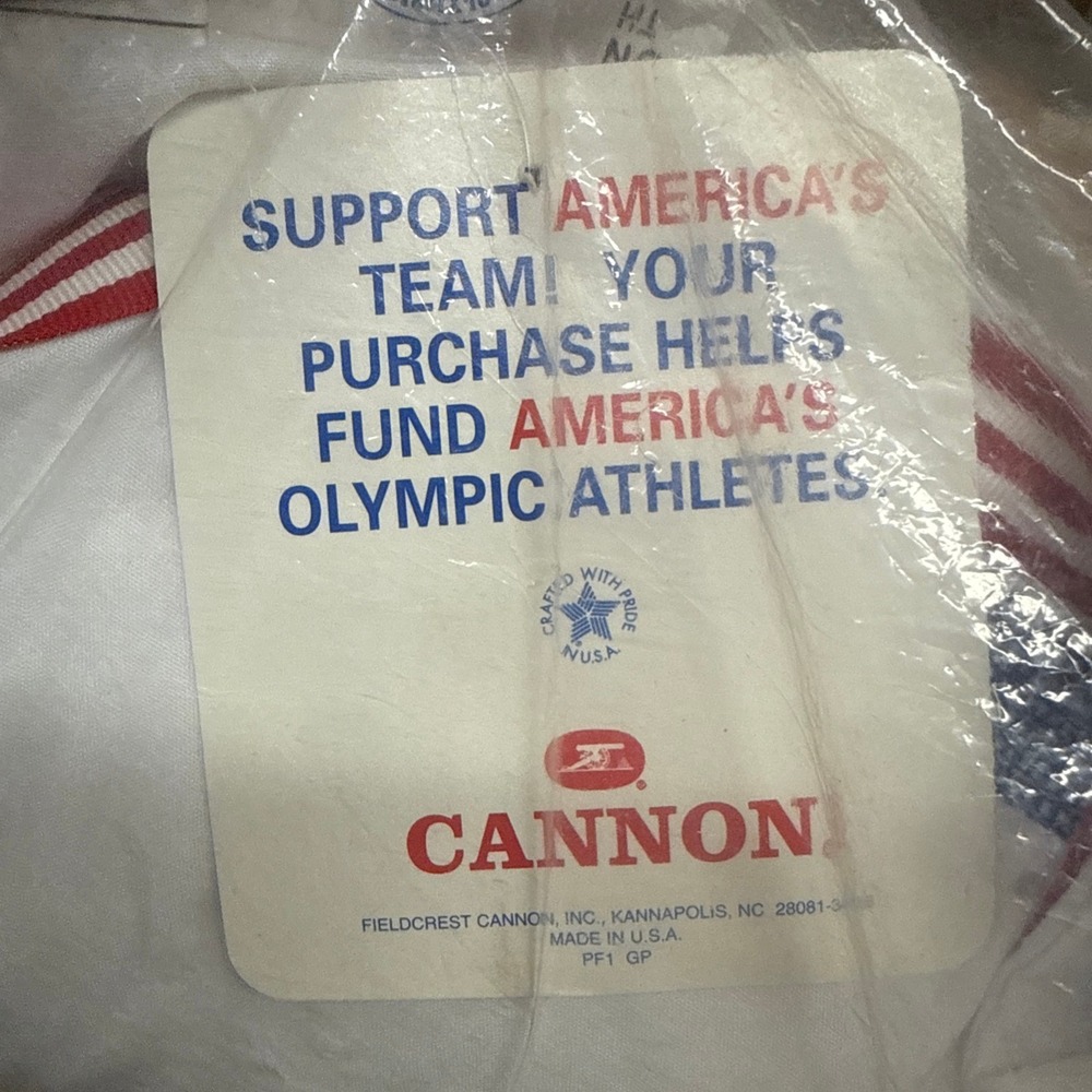 Vintage USA Olympic Committee Pillow America Cannon White Embroidered New - Picture 5 of 6